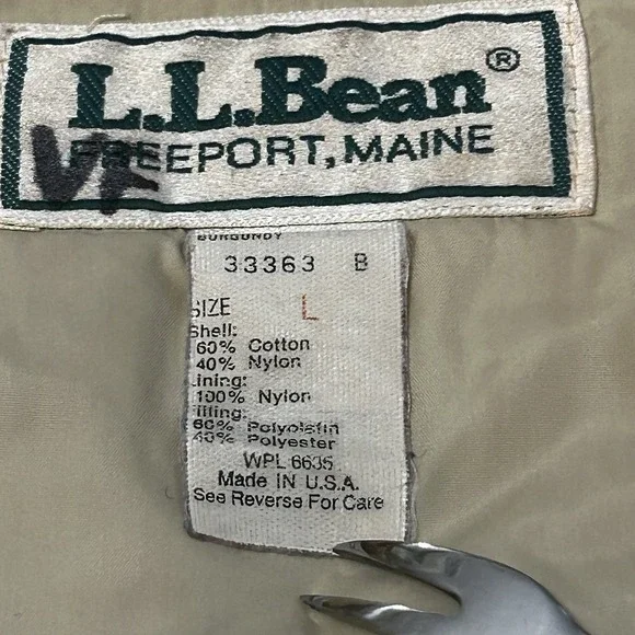 Vtg LL Bean Baxter State Parka Lined Jacket Coat Men's Size L Red Hooded USA